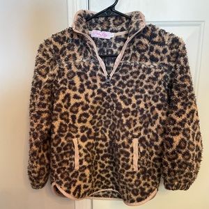 Girls large leopard pullover from Pink Lily